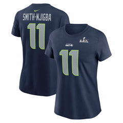 Jaxon Smith-Njigba Seattle Seahawks Women's Super Bowl LX Patch Name & Number T-Shirt College Navy - Nike