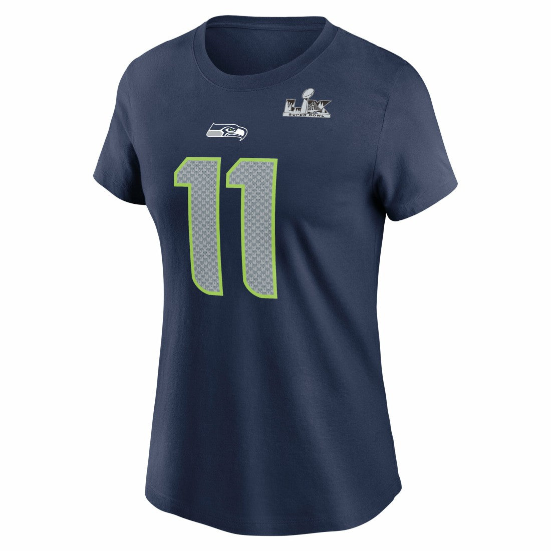 Jaxon Smith-Njigba Seattle Seahawks Women's Super Bowl LX Patch Name & Number T-Shirt College Navy - Nike