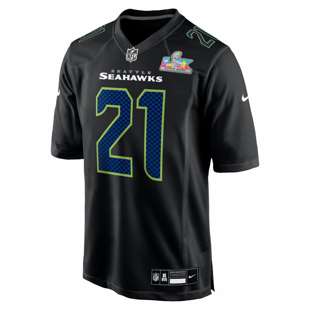 Devon Witherspoon Seattle Seahawks Super Bowl LX Patch Carbon Fashion Game Jersey - Black | NFL Jerseys