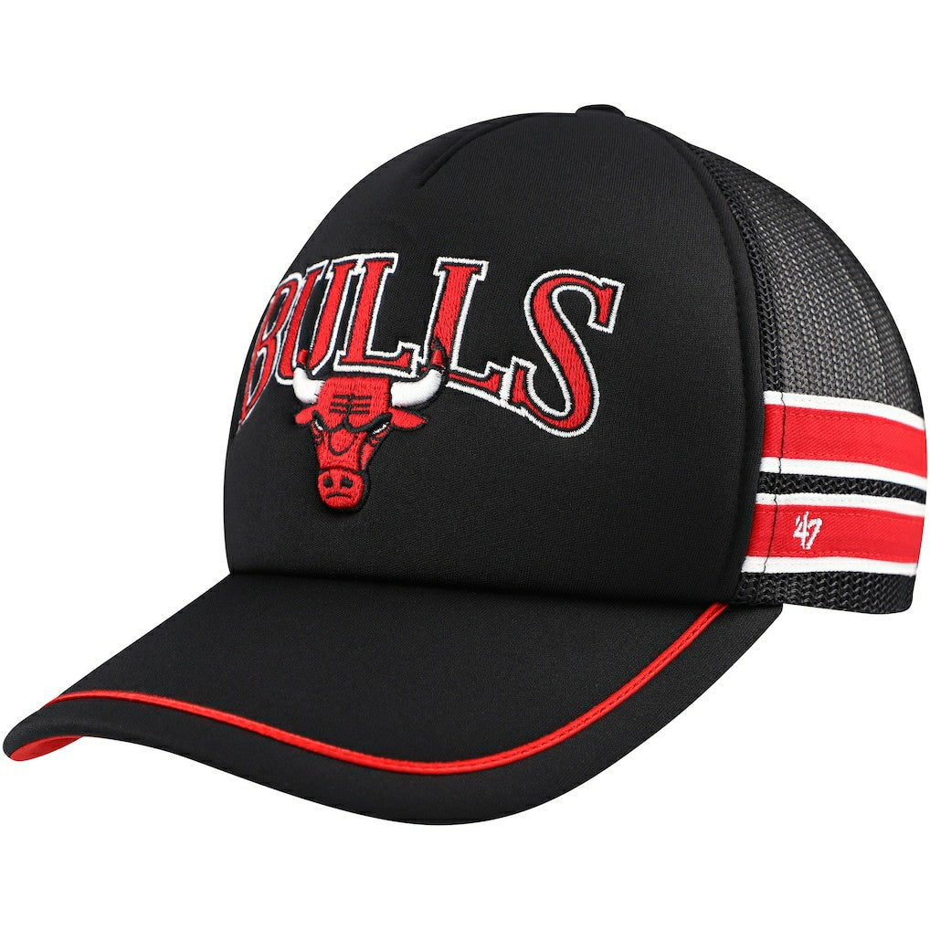 47 brand - Chicago Bulls '47 Sidebrand Stripes Trucker Adjustable Hat - Black