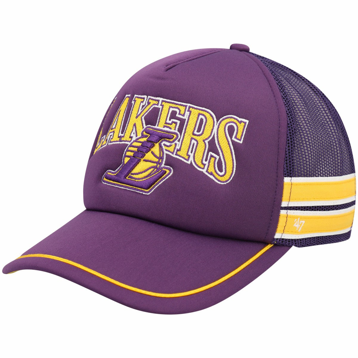 47 brand - Los Angeles Lakers '47 Sidebrand Stripes Trucker Adjustable Hat - Purple