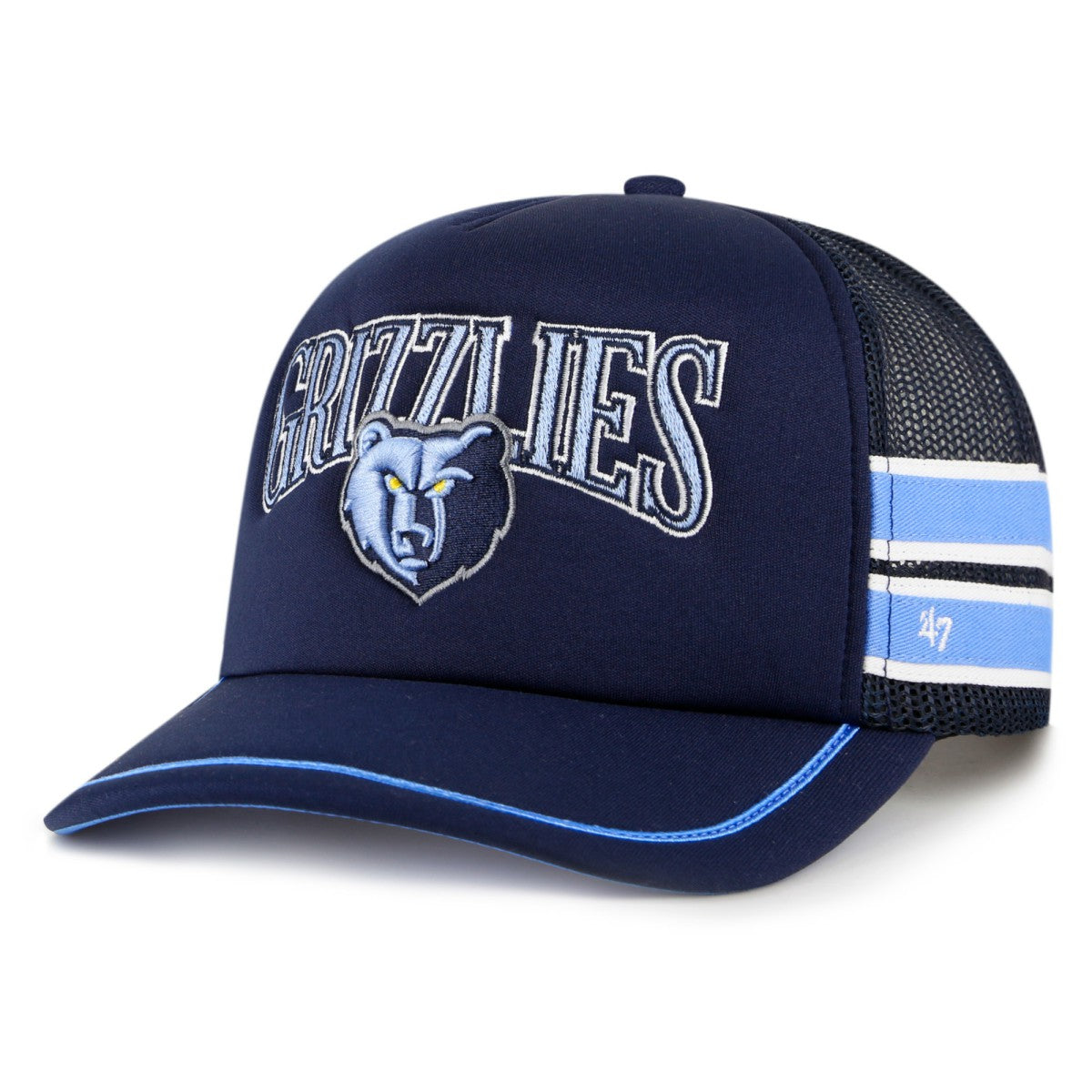 47 brand - Memphis Grizzlies '47 Sidebrand Stripes Trucker Adjustable Hat - Navy