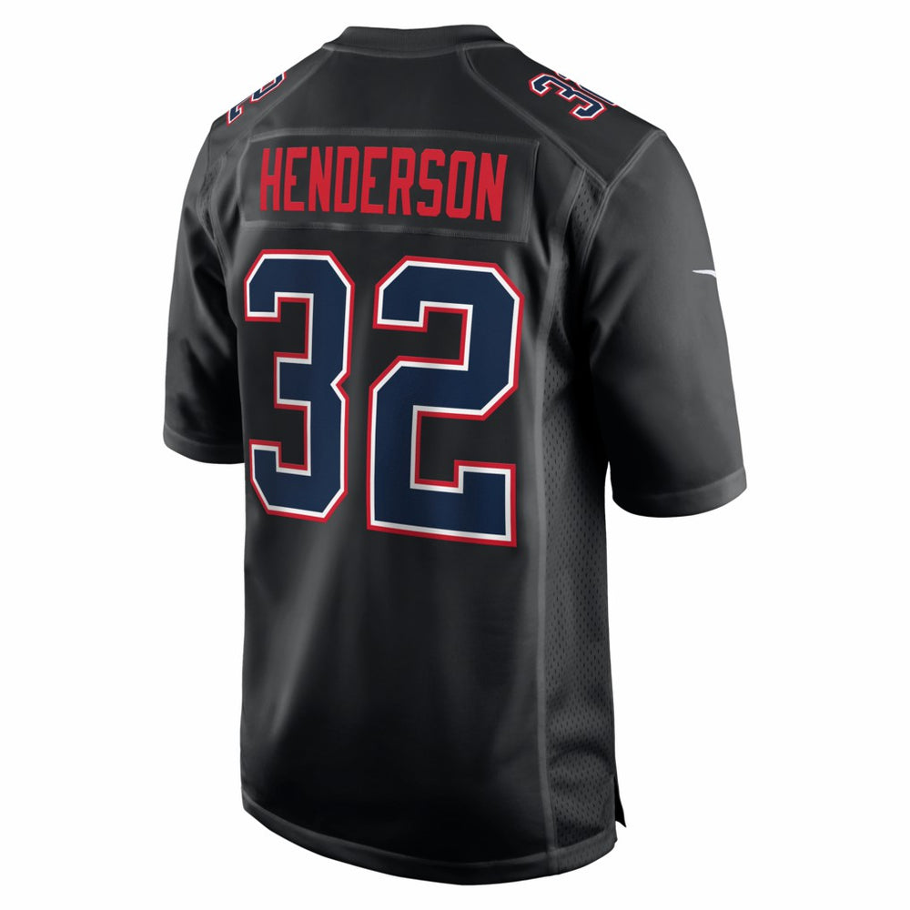 TreVeyon Henderson New England Patriots Super Bowl LX Patch Carbon Fashion Game Jersey Black - Nike