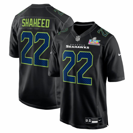 Rashid Shaheed Seattle Seahawks Super Bowl LX Patch Carbon Fashion Game Jersey - Black | NFL Jerseys