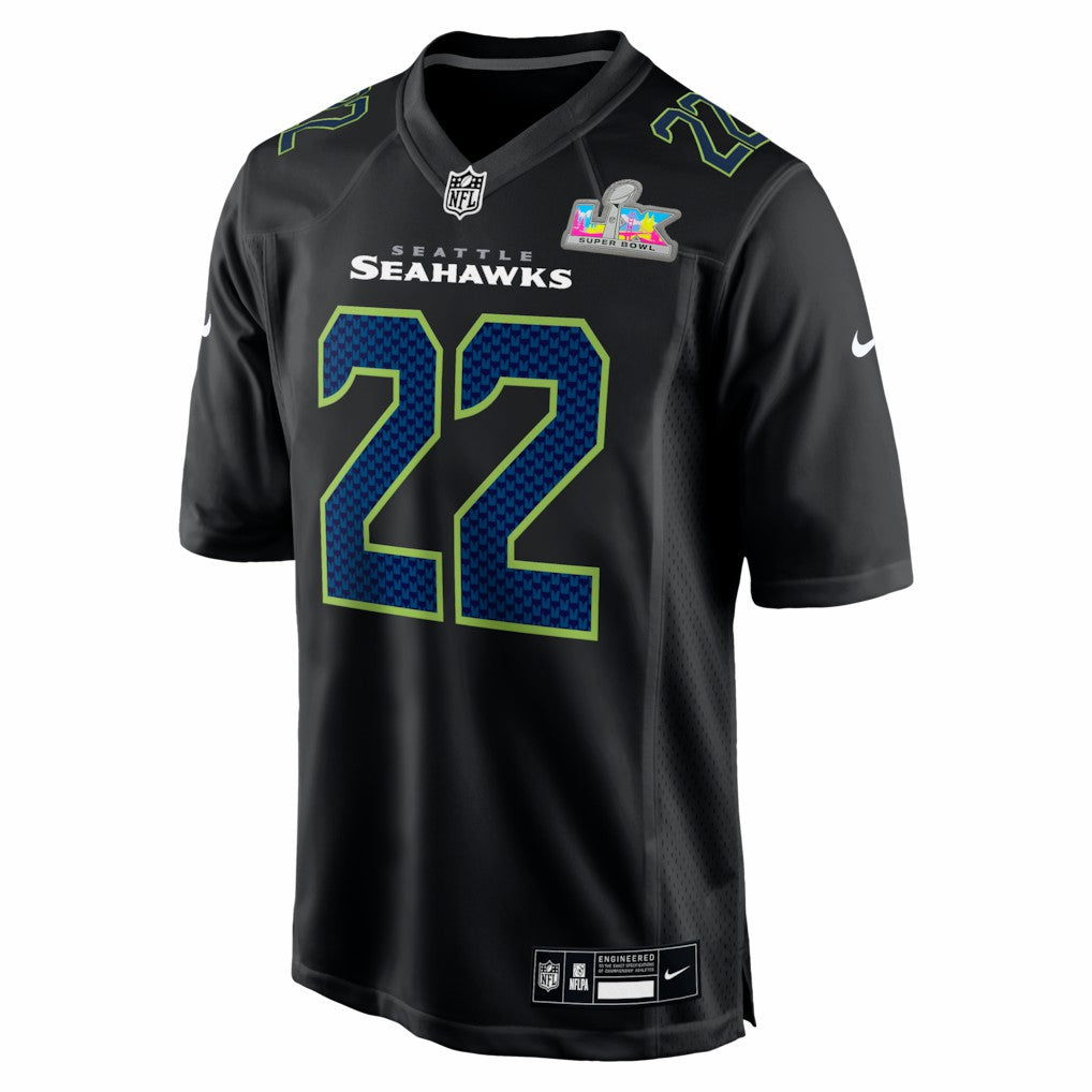 Rashid Shaheed Seattle Seahawks Super Bowl LX Patch Carbon Fashion Game Jersey Black - Nike