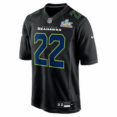 Rashid Shaheed Seattle Seahawks Super Bowl LX Patch Carbon Fashion Game Jersey Black - Nike