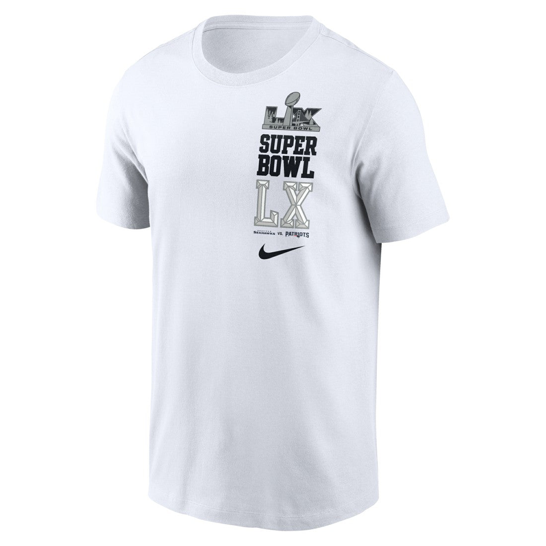New England Patriots vs. Seattle Seahawks Super Bowl LX Dueling T-Shirt White - Nike