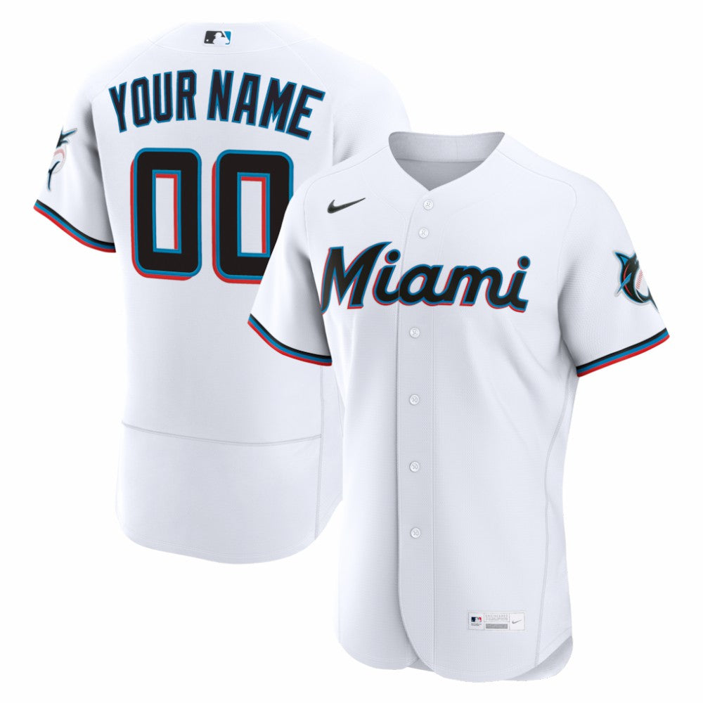 Miami Marlins Nike Home Authentic Custom Jersey Clearance