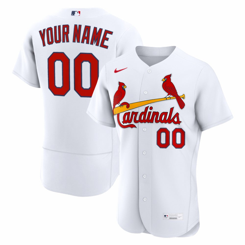 St. Louis Cardinals Nike Home Authentic Custom Jersey - White | MLB Jerseys