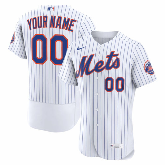 New York Mets Nike Home Authentic Custom Jersey - White | MLB Jerseys