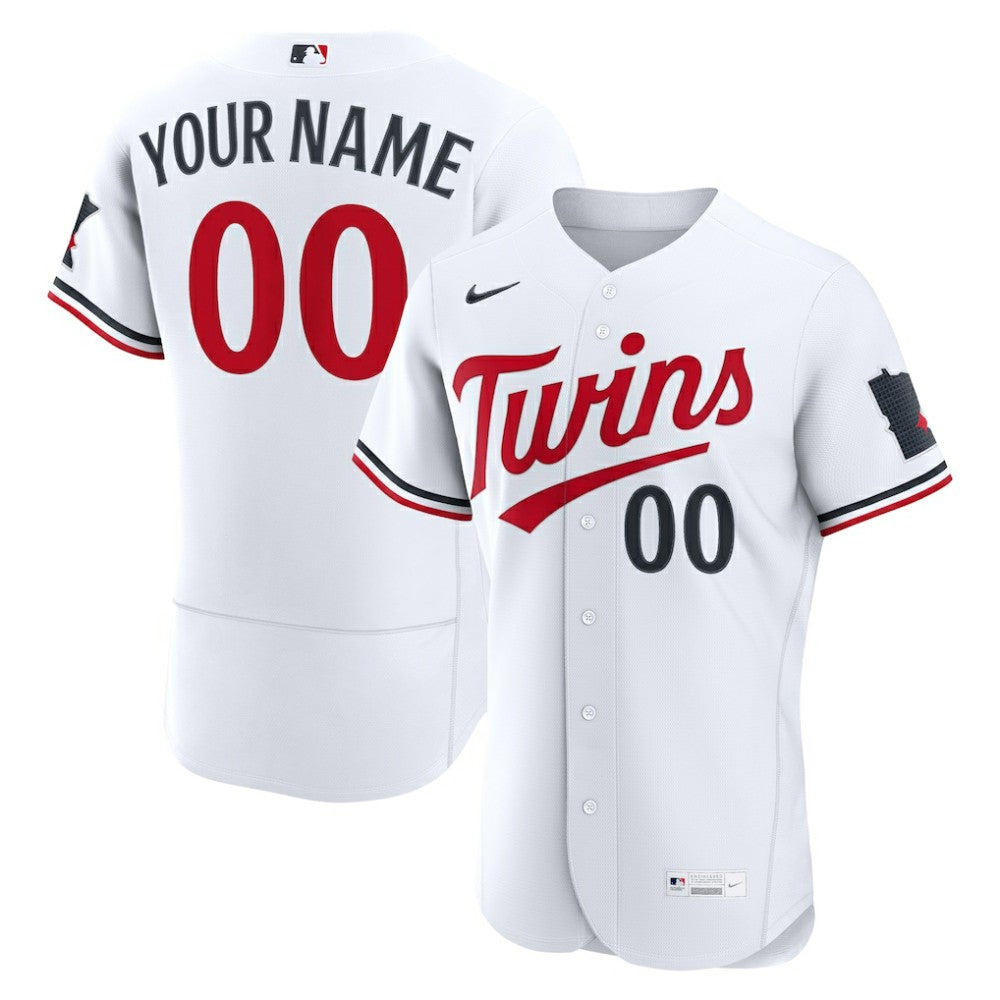 Minnesota Twins Nike Home Authentic Custom Jersey - White | MLB Jerseys