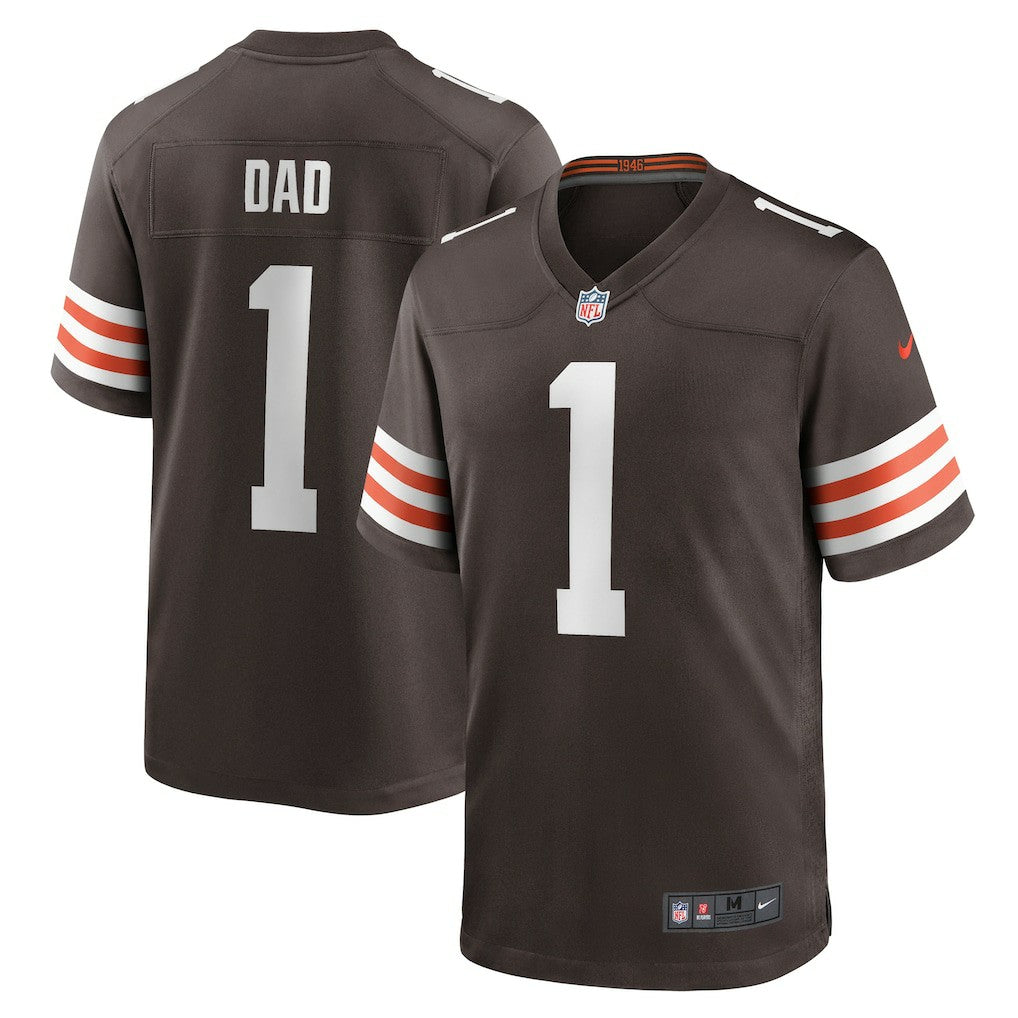 Number 1 Dad Cleveland Browns Game Jersey Brown - Nike