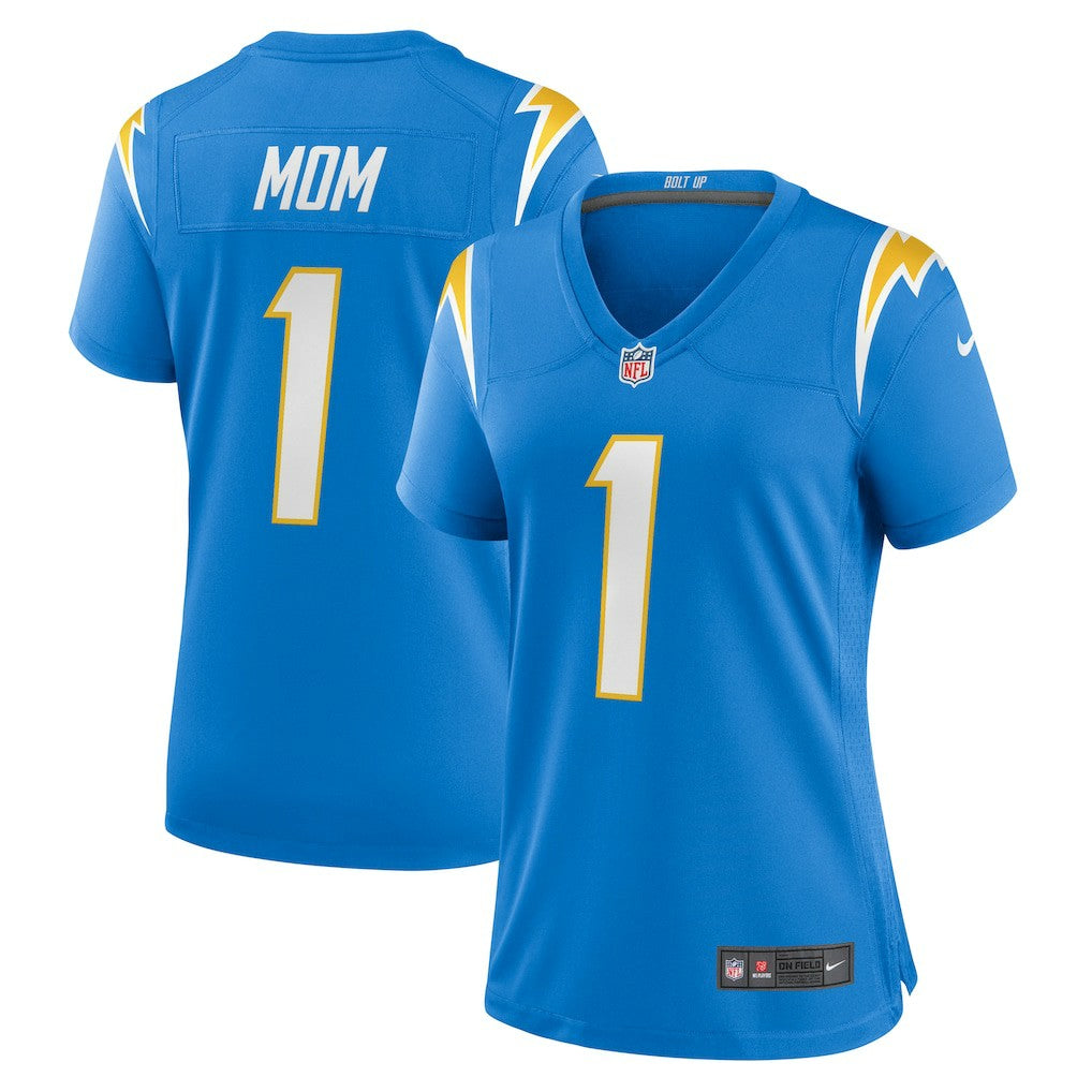 Number 1 Mom Los Angeles Chargers Women's Game Jersey - Powder Blue | NFL Jerseys