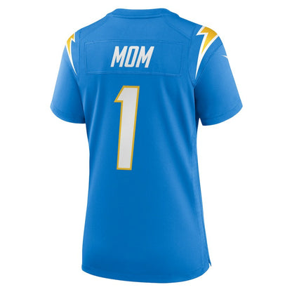 Number 1 Mom Los Angeles Chargers Women's Game Jersey - Powder Blue | NFL Jerseys