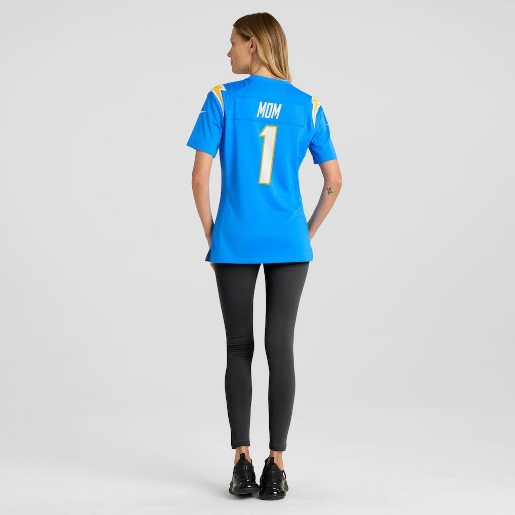 Number 1 Mom Los Angeles Chargers Women's Game Jersey - Powder Blue | NFL Jerseys