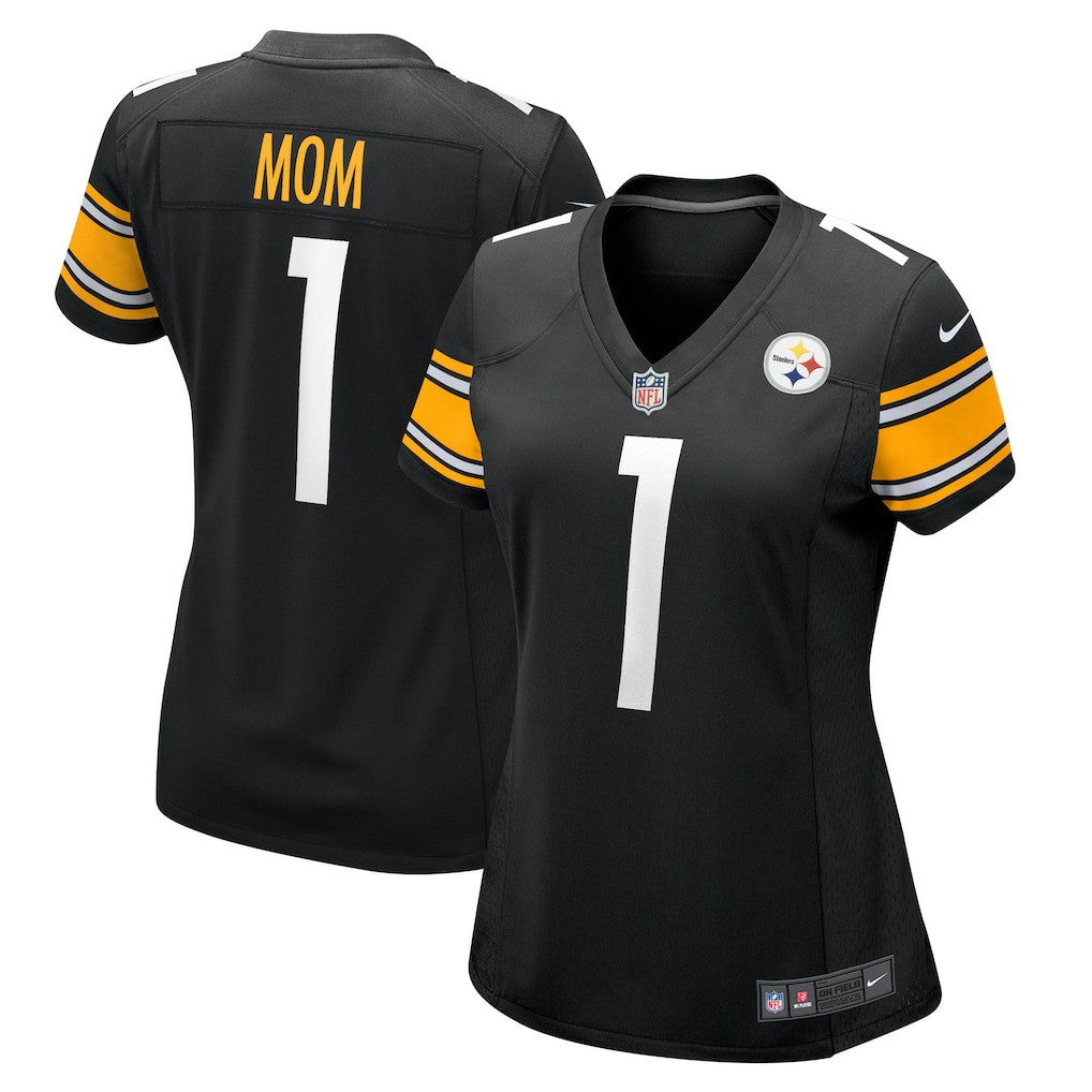 Number 1 Mom Pittsburgh Steelers Women's Game Jersey Black - Nike