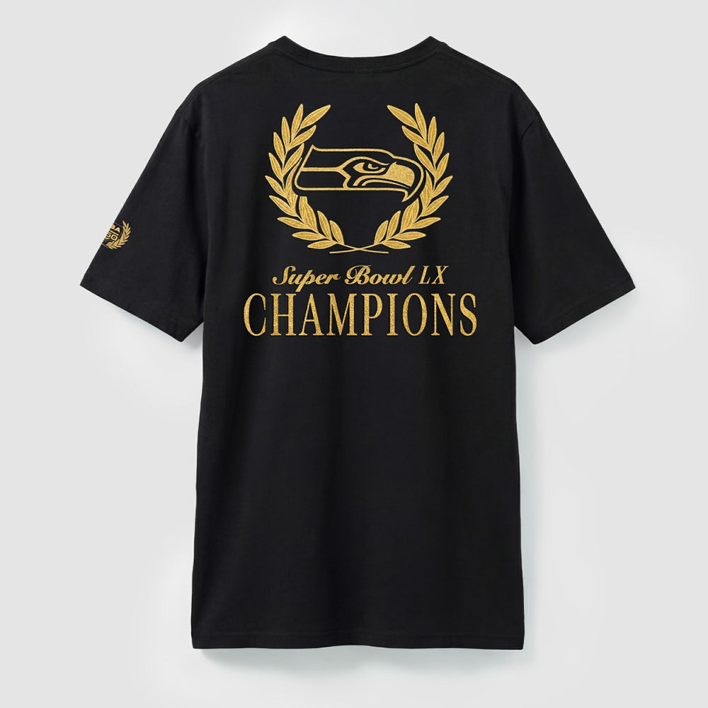 Seattle Seahawks Super Bowl LX Champions USA 250 NFL Gold Standard T-Shirt Black - Fanatics