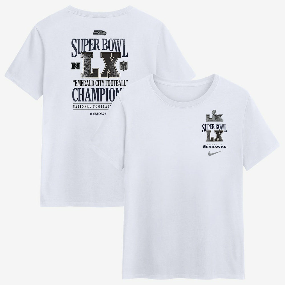 Seattle Seahawks Women's Super Bowl LX Champions Long Ball T-Shirt White - Nike