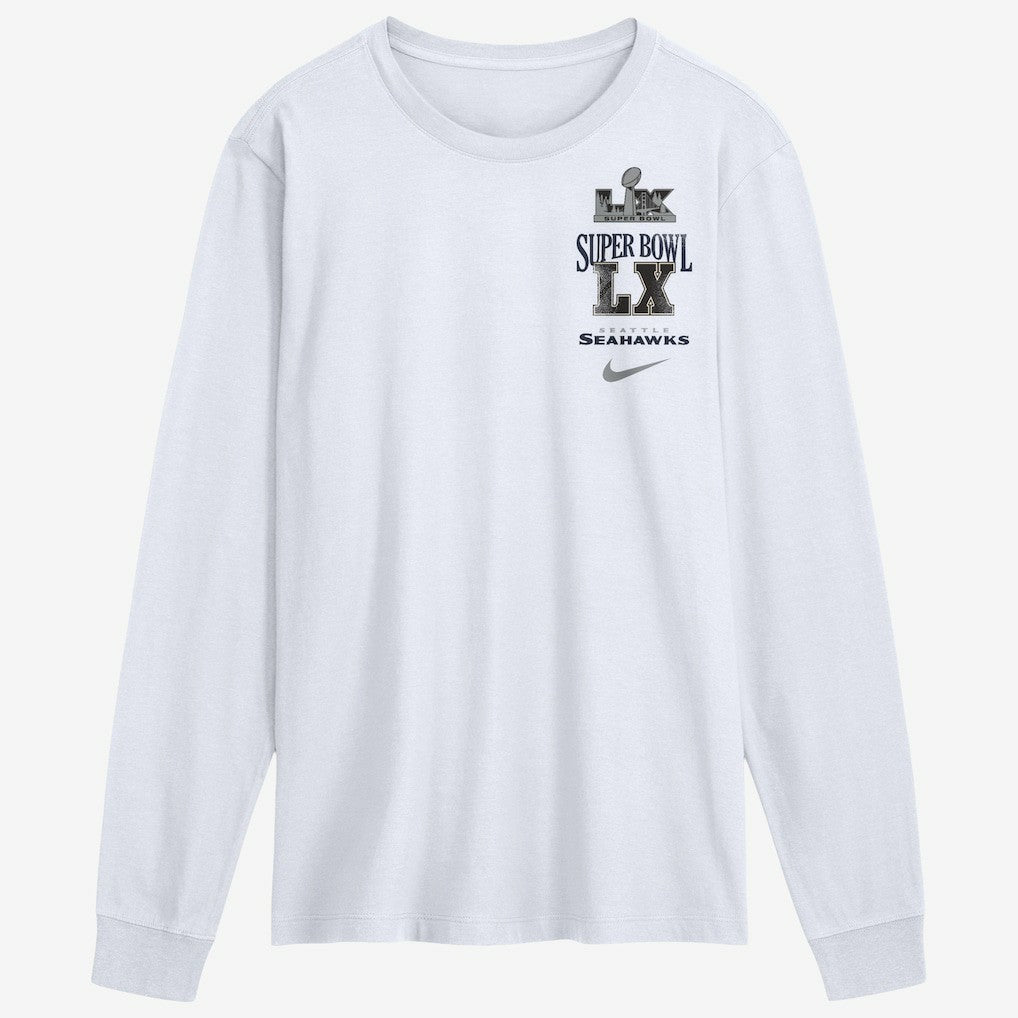 Seattle Seahawks Super Bowl LX Champions Long Ball Long Sleeve T-Shirt White - Nike