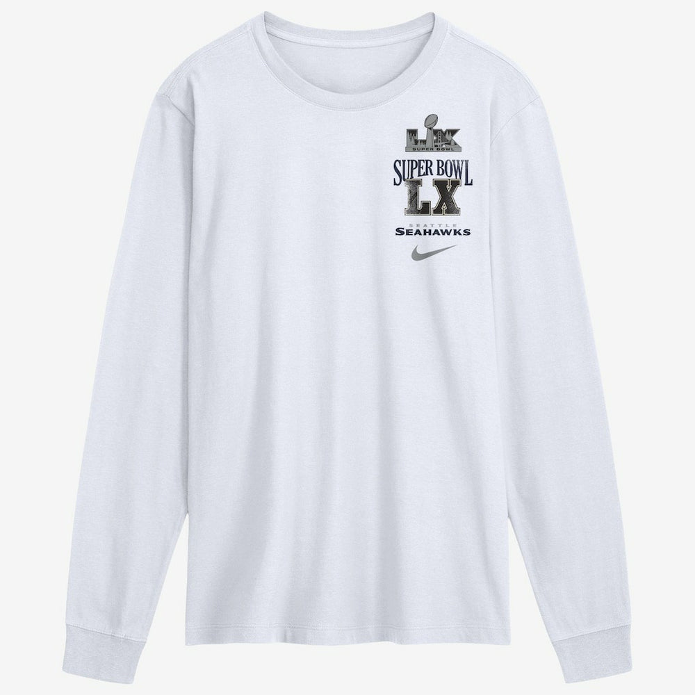 Seattle Seahawks Super Bowl LX Champions Long Ball Long Sleeve T-Shirt White - Nike