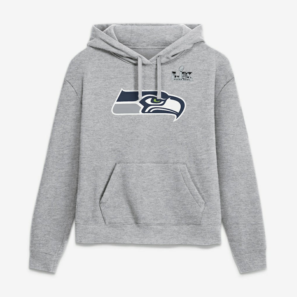 Jaxon Smith-Njigba Seattle Seahawks Women's Super Bowl LX Champions Patch Name & Number Hoodie Heather Gray - Nike