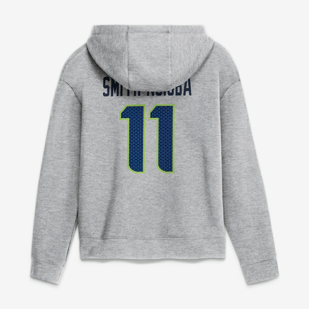 Jaxon Smith-Njigba Seattle Seahawks Women's Super Bowl LX Champions Patch Name & Number Hoodie Heather Gray - Nike