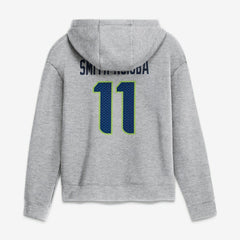 Jaxon Smith-Njigba Seattle Seahawks Women's Super Bowl LX Champions Patch Name & Number Hoodie Heather Gray - Nike