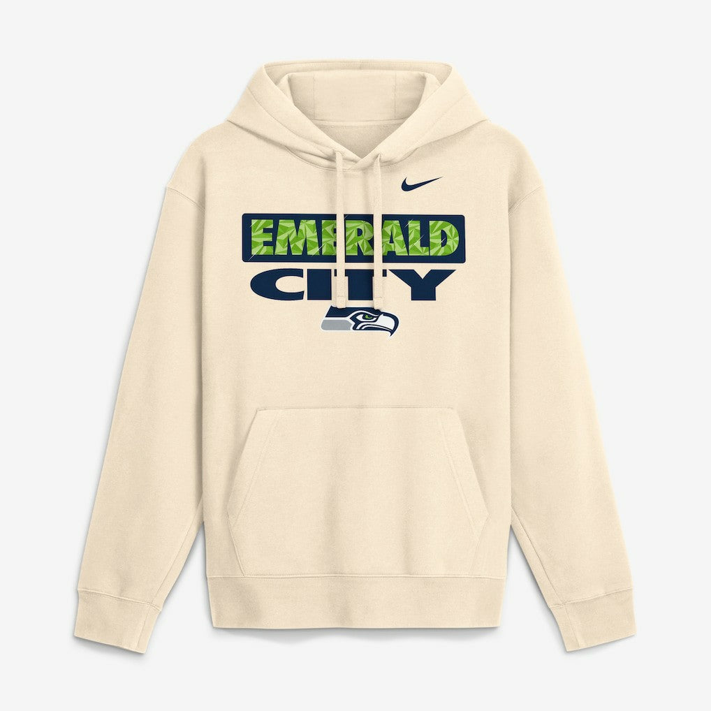 Seattle Seahawks Emerald City Club Fleece Hoodie Natural - Nike