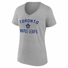 Toronto Maple Leafs - Logo Athletic Women's Arch Victory V-Neck T-Shirt Heather Gray
