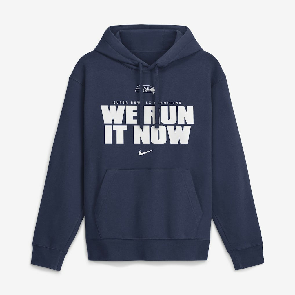 Seattle Seahawks Super Bowl LX Champions Club Fleece Hoodie College Navy - Nike