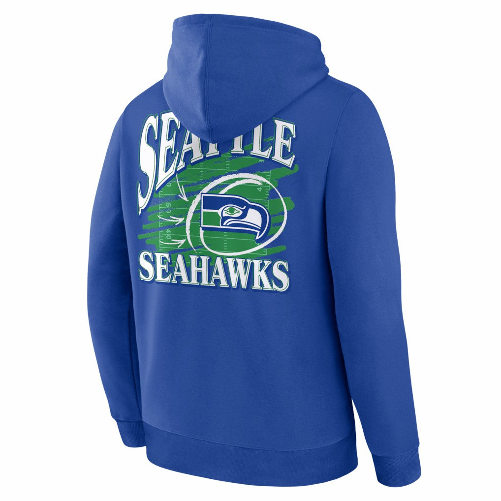 Seattle Seahawks Classic Scribble Legacy Fleece Hoodie Royal - Fanatics