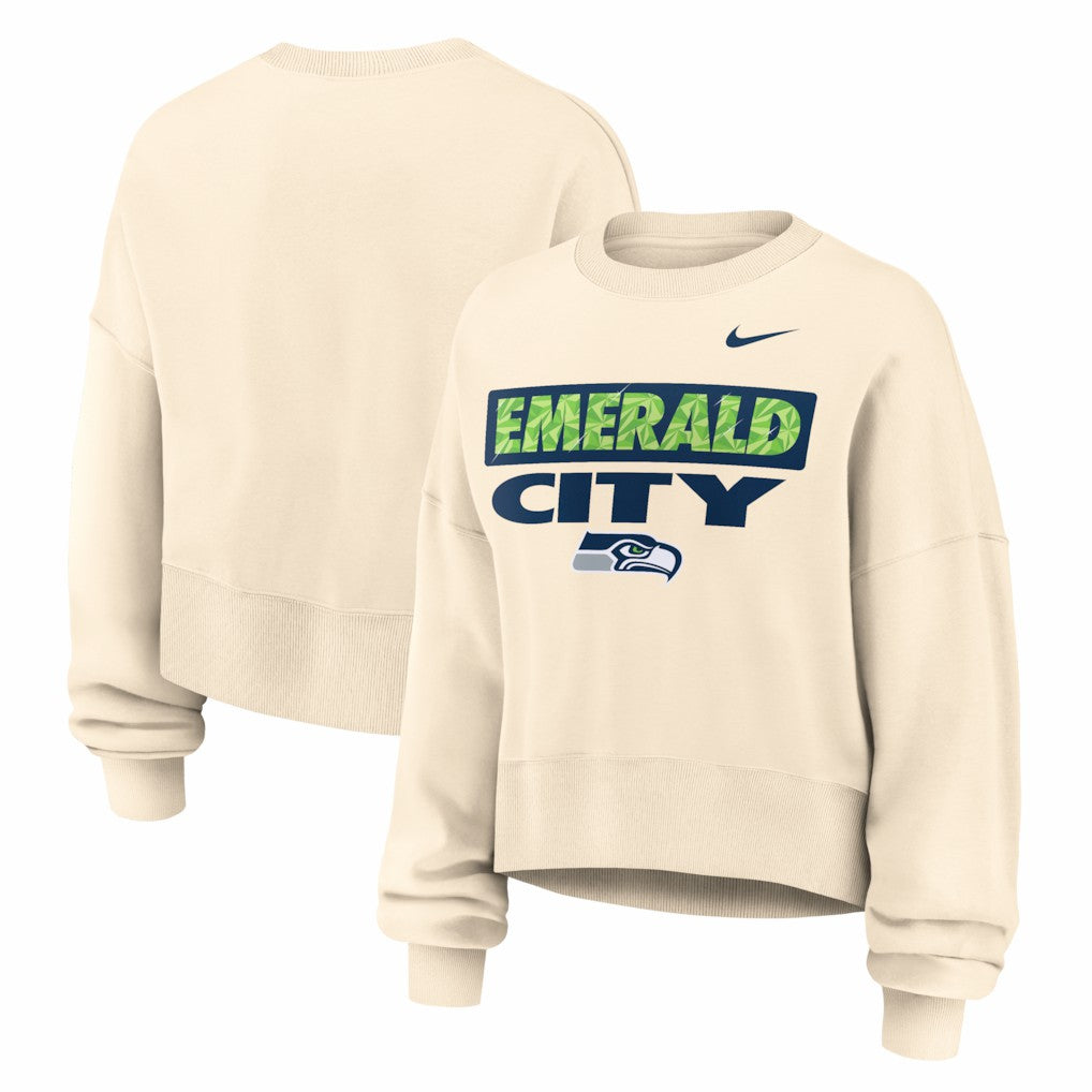 Seattle Seahawks Women's Deep Threat Phoenix Sweatshirt Natural - Nike