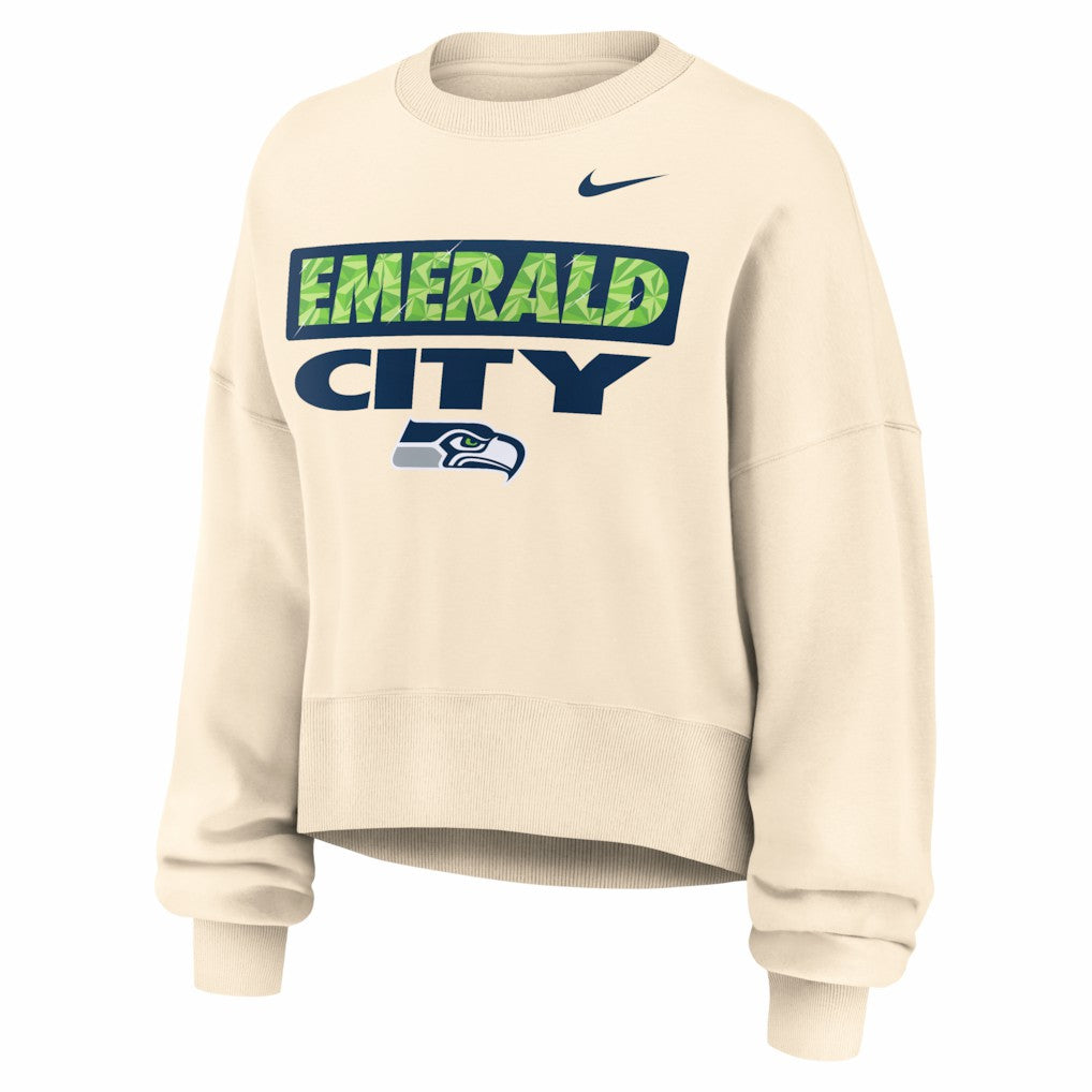 Seattle Seahawks Women's Deep Threat Phoenix Sweatshirt Natural - Nike