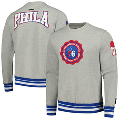 NBA - Philadelphia 76ers Pro Standard Crest Emblem Pullover Sweatshirt - Heather Gray
