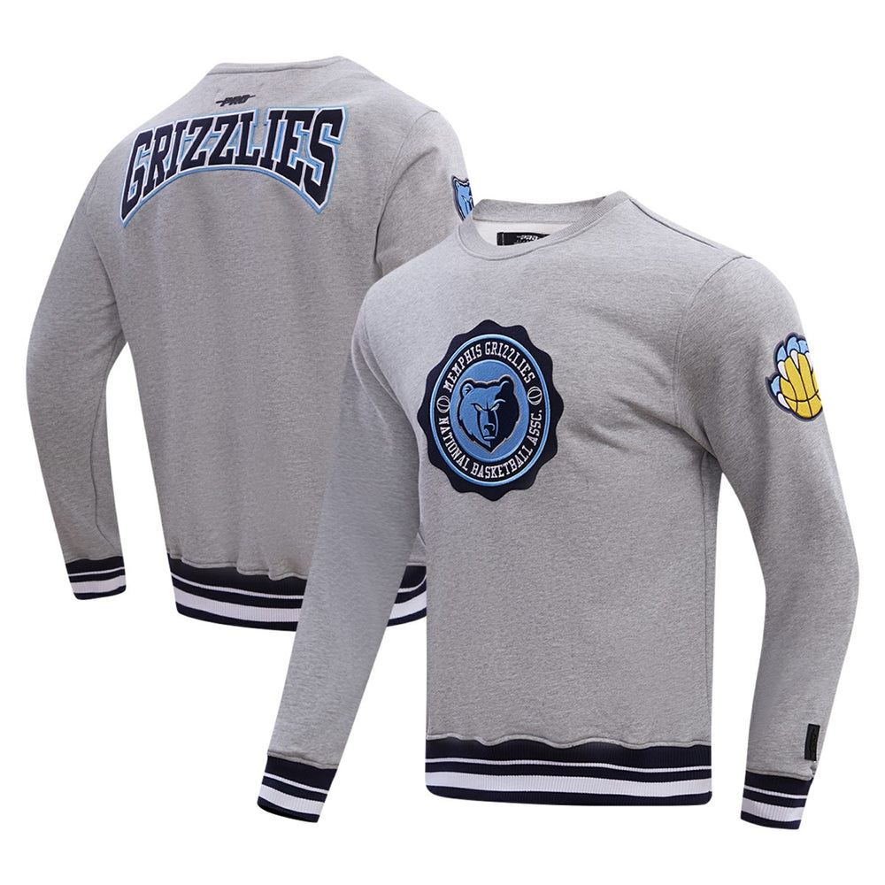 NBA - Memphis Grizzlies Pro Standard Crest Emblem Pullover Sweatshirt - Heather Gray