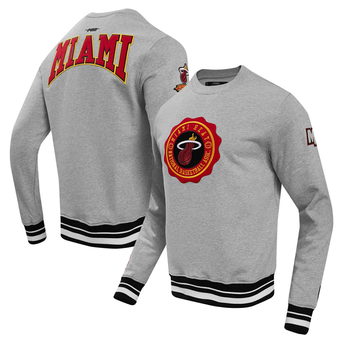 NBA - Miami Heat Pro Standard Crest Emblem Pullover Sweatshirt - Heather Gray