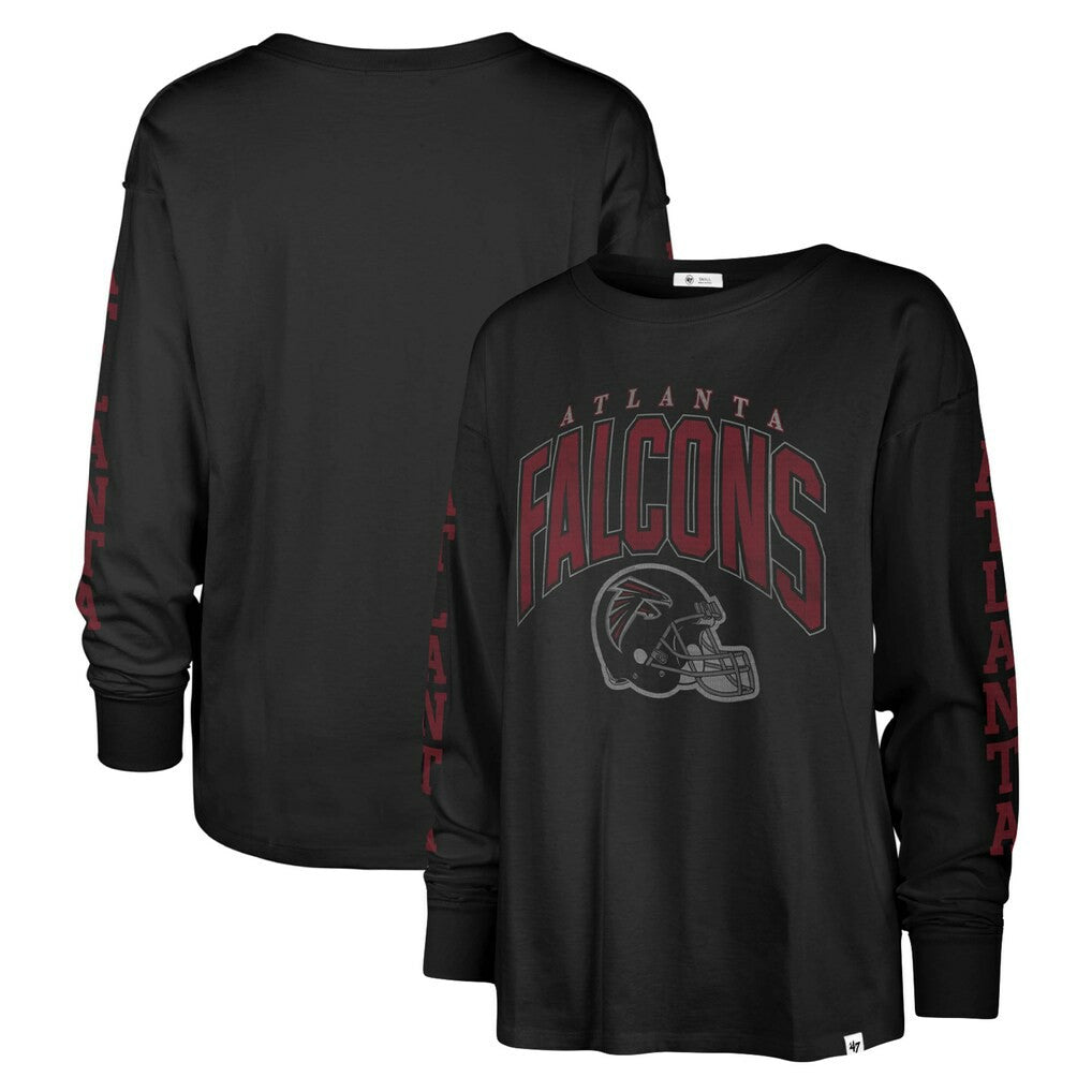 Atlanta Falcons '47 Women's Tom Cat Lightweight Long Sleeve T-Shirt Black - 47 brand