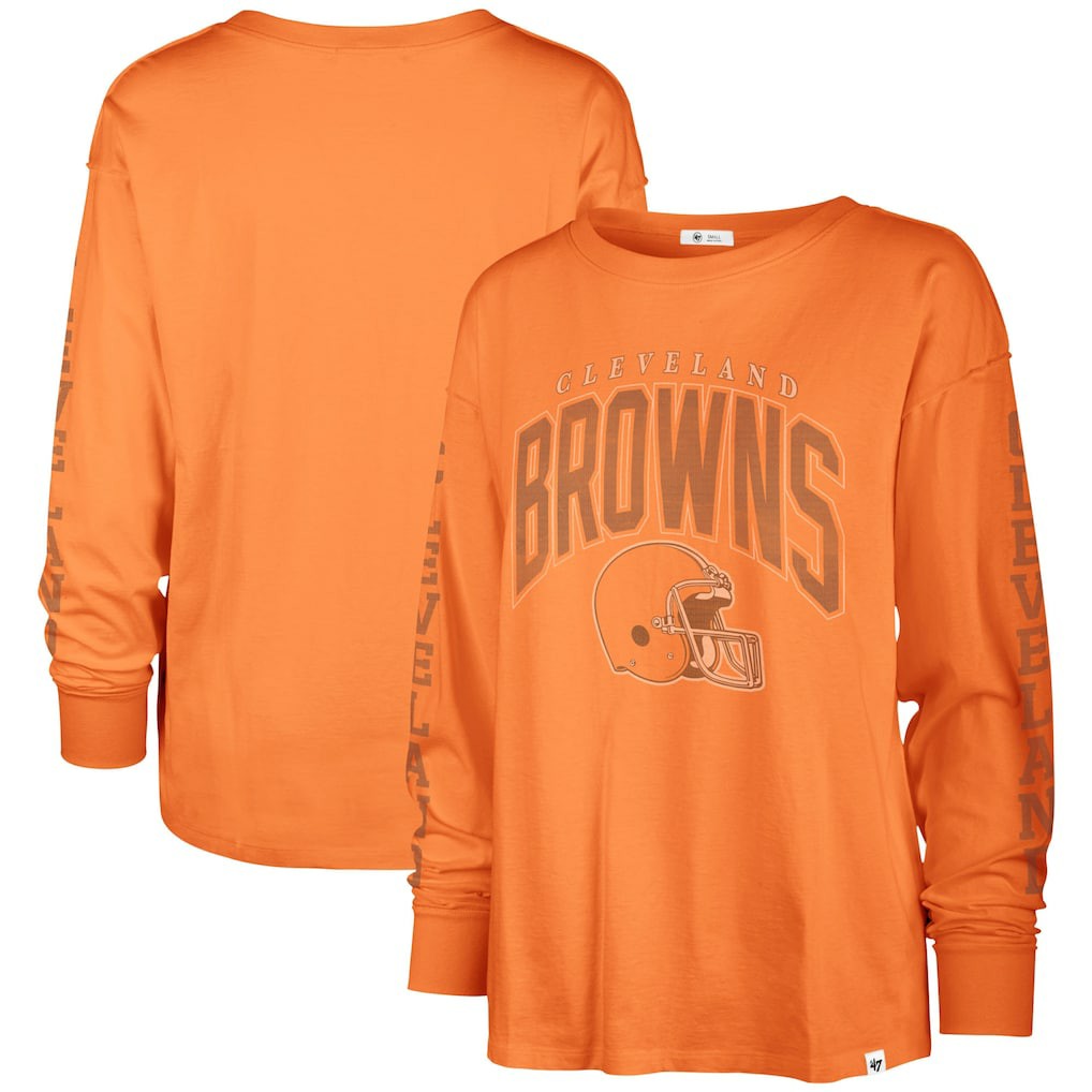 Cleveland Browns '47 Women's Tom Cat Lightweight Long Sleeve T-Shirt Orange - 47 brand