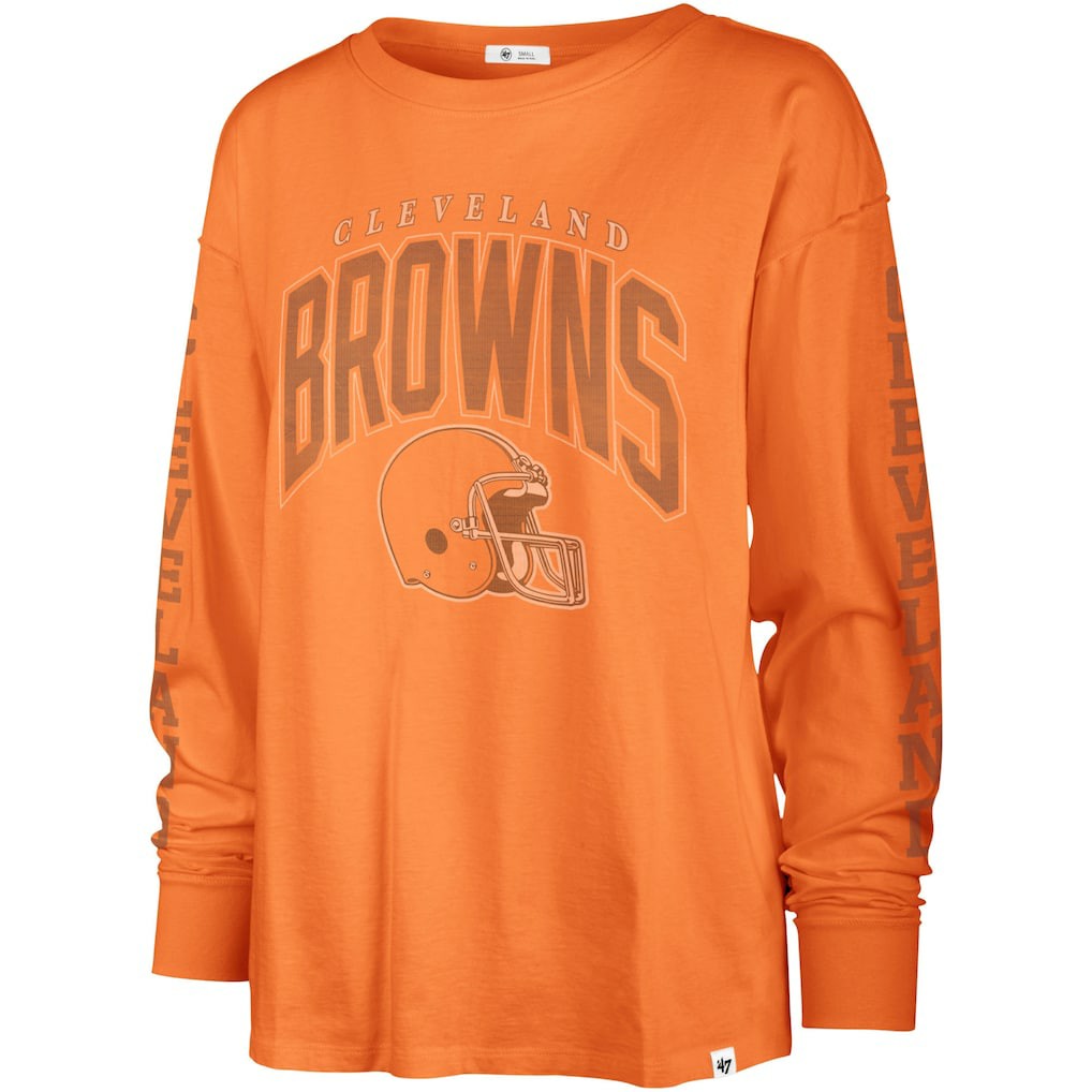 Cleveland Browns '47 Women's Tom Cat Lightweight Long Sleeve T-Shirt Orange - 47 brand