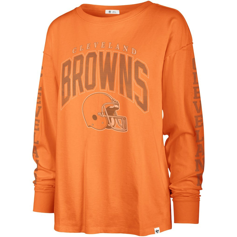 Cleveland Browns '47 Women's Tom Cat Lightweight Long Sleeve T-Shirt Orange - 47 brand