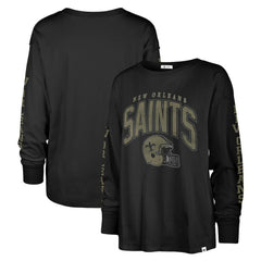 New Orleans Saints '47 Women's Tom Cat Lightweight Long Sleeve T-Shirt Black - 47 brand