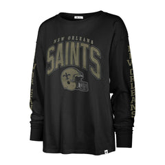 New Orleans Saints '47 Women's Tom Cat Lightweight Long Sleeve T-Shirt Black - 47 brand