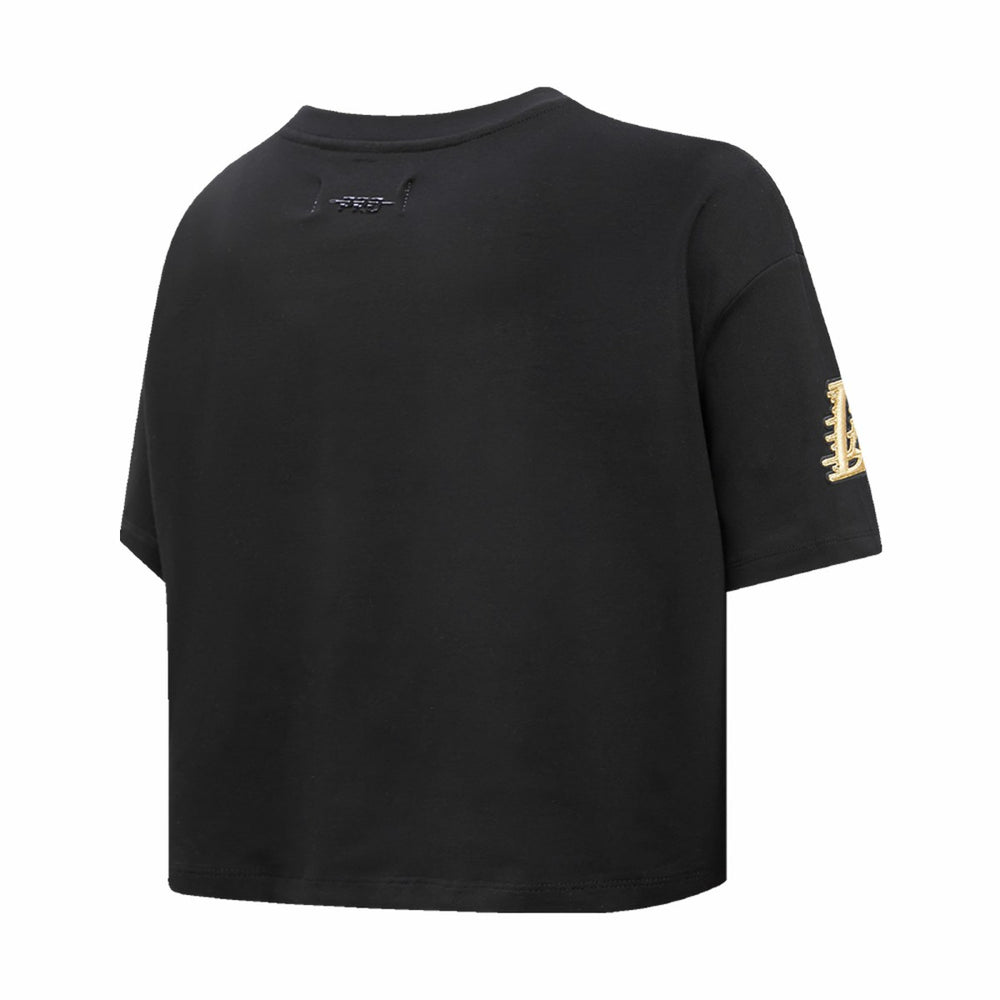 NBA - Los Angeles Lakers Pro Standard Women's Holiday Glam Boxy T-Shirt - Black