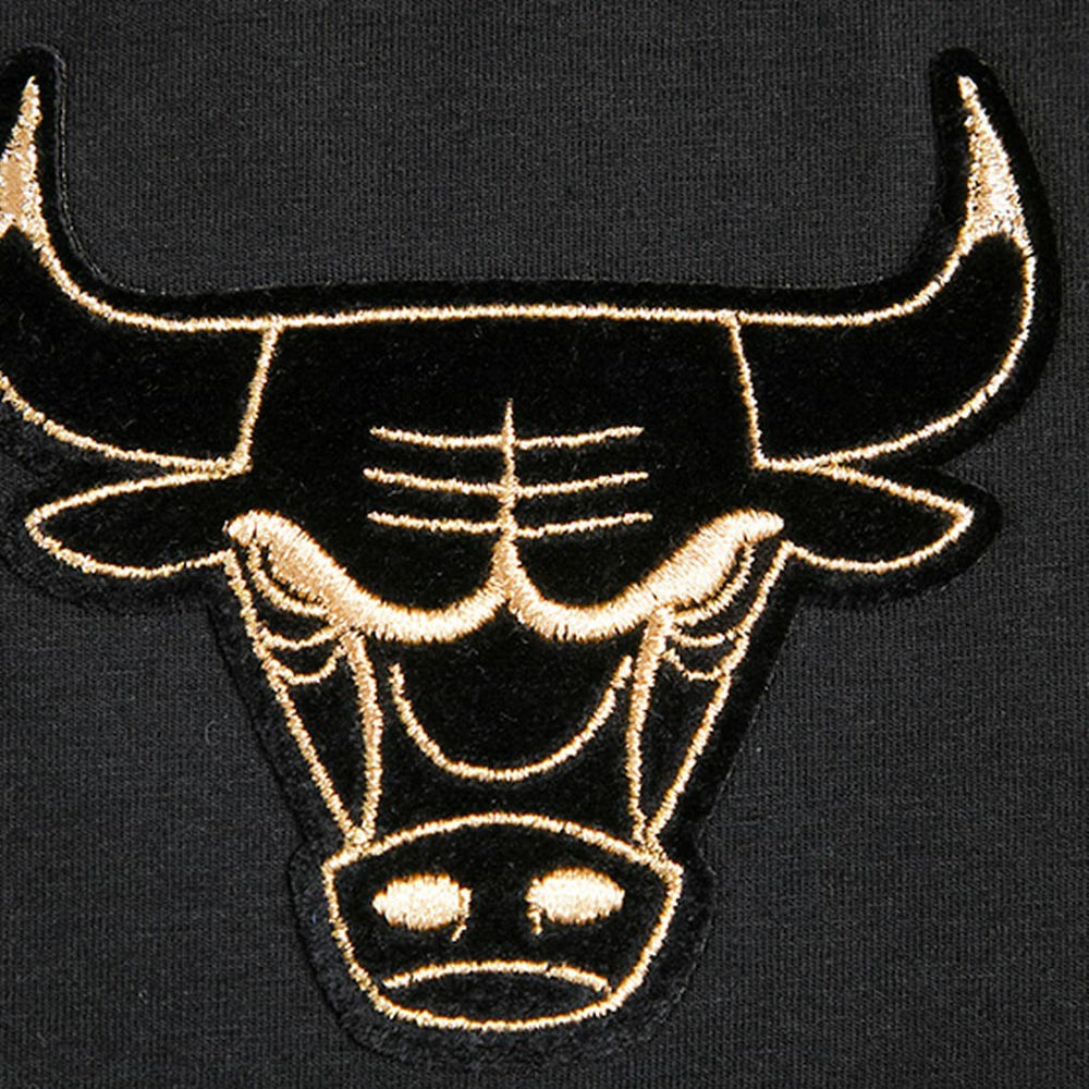 NBA - Chicago Bulls Pro Standard Women's Holiday Glam Boxy T-Shirt - Black