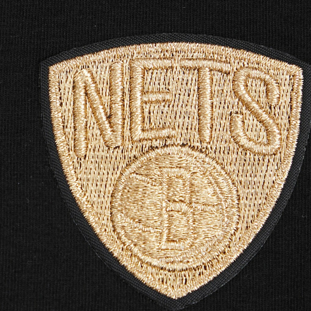 NBA - Brooklyn Nets Pro Standard Women's Holiday Glam Boxy T-Shirt - Black