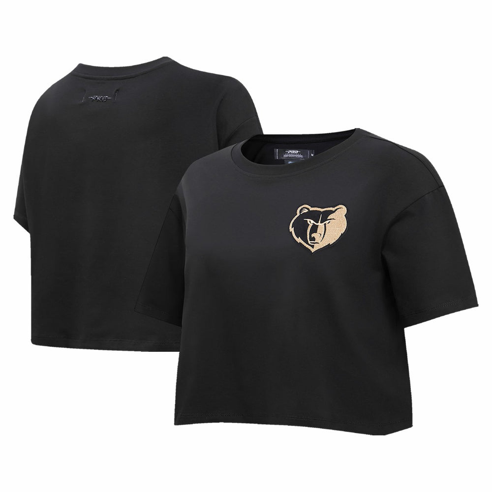 NBA - Memphis Grizzlies Pro Standard Women's Holiday Glam Boxy T-Shirt - Black