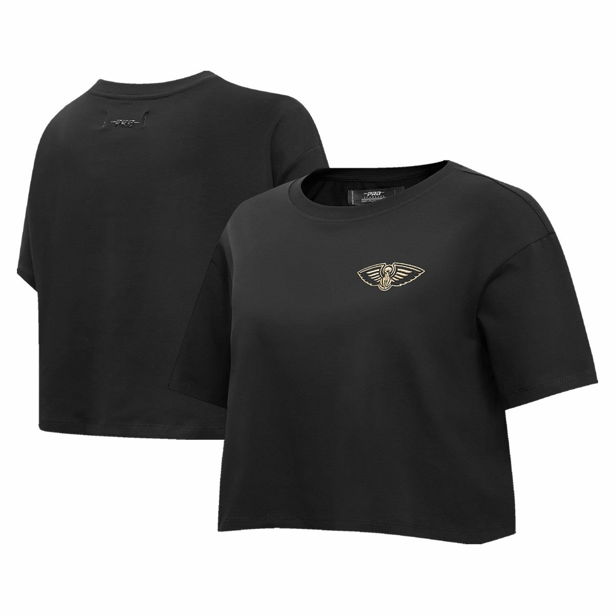 NBA - New Orleans Pelicans Pro Standard Women's Holiday Glam Boxy T-Shirt - Black
