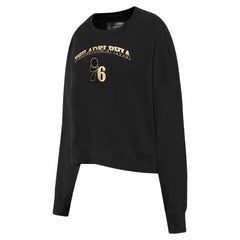 NBA - Philadelphia 76ers Pro Standard Women's Glam Cropped Pullover Sweatshirt - Black