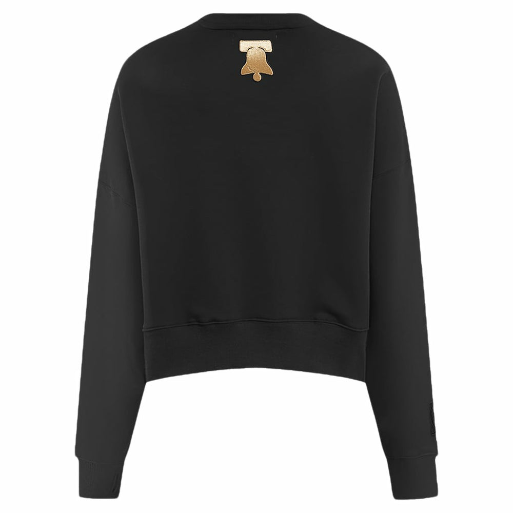 NBA - Philadelphia 76ers Pro Standard Women's Glam Cropped Pullover Sweatshirt - Black
