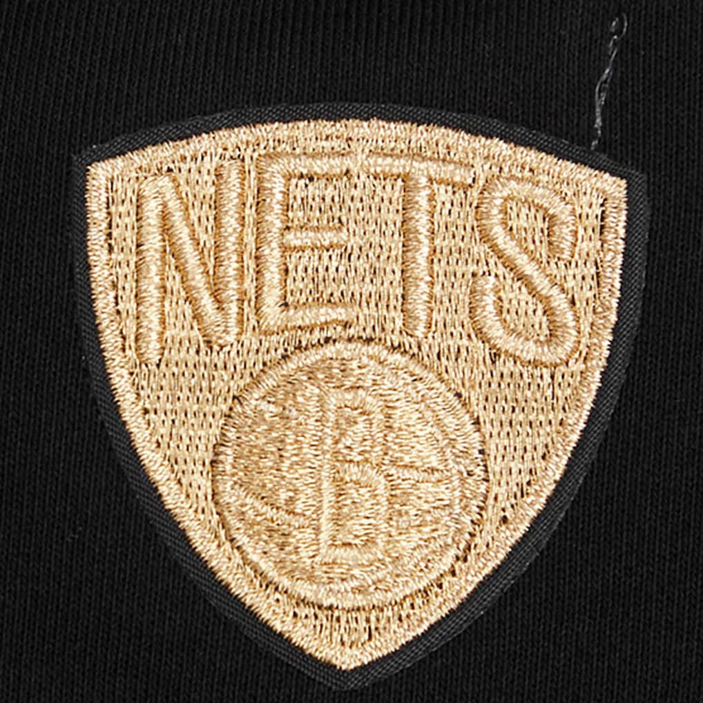 NBA - Brooklyn Nets Pro Standard Women's Glam Cropped Pullover Sweatshirt - Black